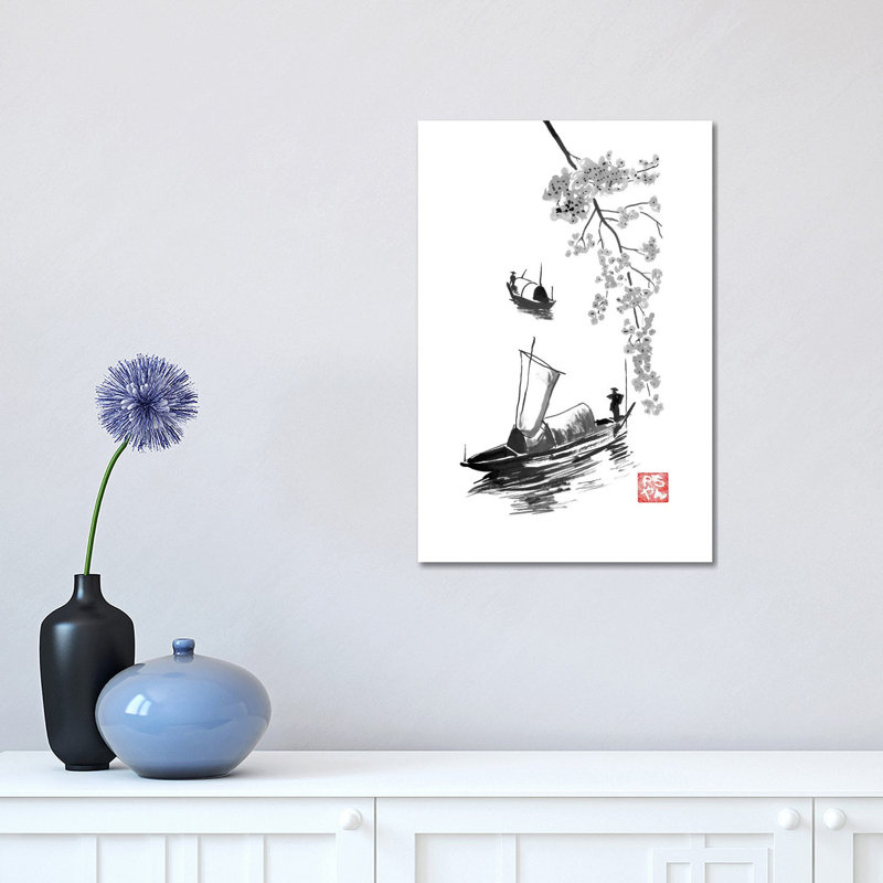 Fishermen by Péchane - Print on Canvas, Wrapped Canvas, 30.48 cm H x 45.72 cm W