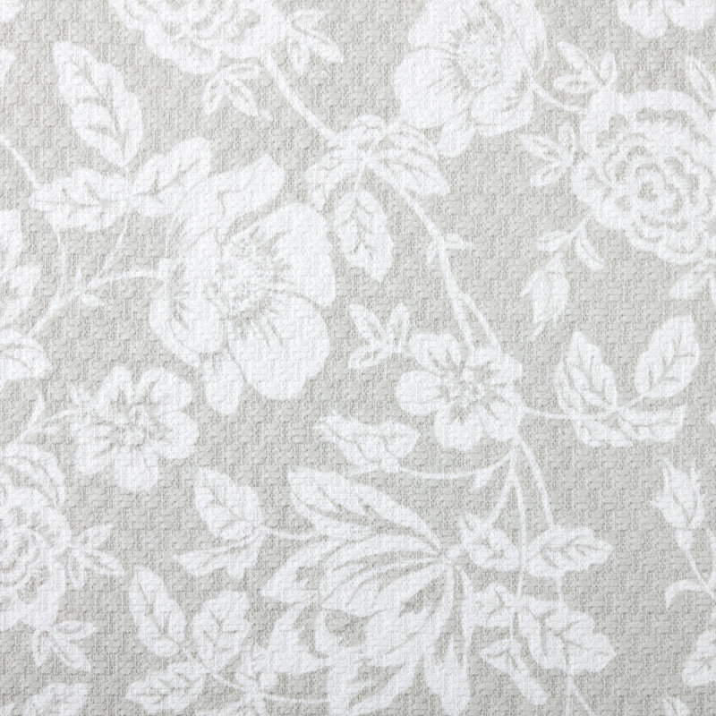 Gray Floral Cotton Kitchen Towel Set, 2 Piece