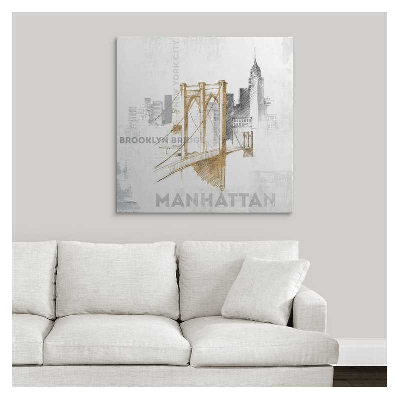 «Brooklyn Bridge», impression de Kiralynn, H 35 po x l 35 po x P 1,5 po, Toile