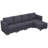 Ozeal L-Shaped Corduroy 4-Seater 107.8'' Wide Modular Sectional Storage Sofa Convertible Freely Combined Couch Apartment Living room Couch-1084249018