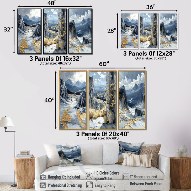 Istanbul Eastern Anatolia I - Collection d'impressions sur toile 3 pièces, H 32 po x l 48 po, Impression encadrée flottante
