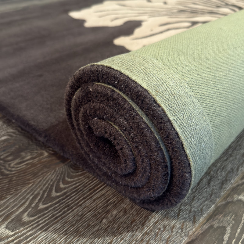 Billerica Authentic Hand-Tufted Handmade Brown & Pink Transitional Tonal Floral Design Wool Area Rug, 5' x 7'6"