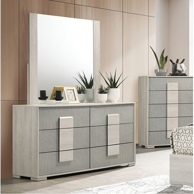 Waiteson 6 Drawer Dresser With Mirror