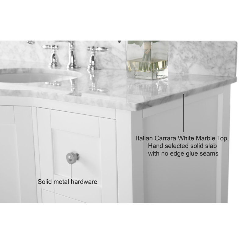 Lauren 48'' W Single Vanity, Brushed Nickel, White