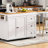 74.8" Kitchen Island With Extendable Dining Table, Kitchen Storage Cart With 3 Drawers, Power Outlet, Rolling Kitchen Island On Wheels With Spice Rack And 2 Door Cabinet, Kitchen Island-1539409800