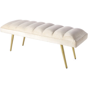 Everly Quinn Kenda Velvet Upholstered Bench & Reviews | Wayfair