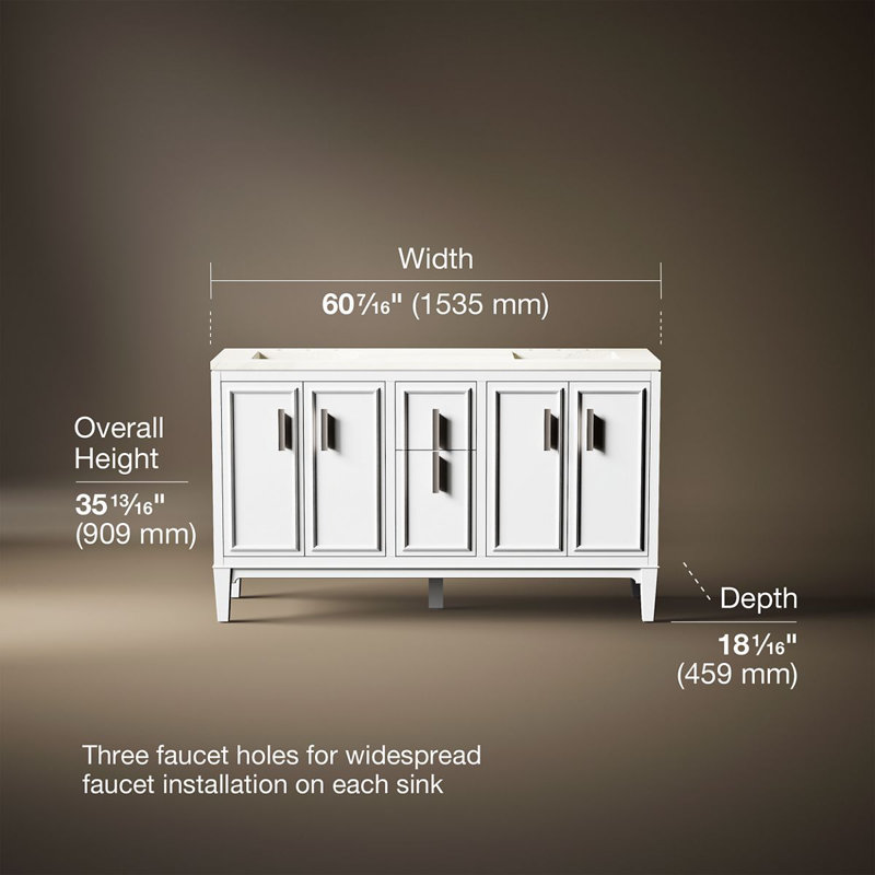 Southerk 60-In Bathroom Vanity Set, White