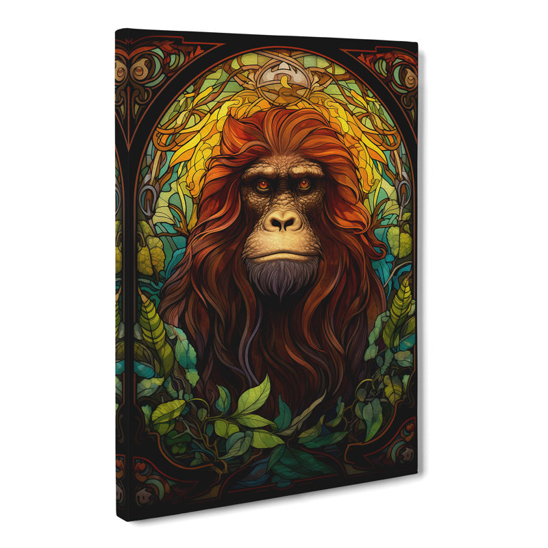 Orangutan Nouveau - Wrapped Canvas, 76cm H x 50cm W x 3cm D