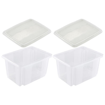 Set of 2 Turn Around Storage Box with Lid