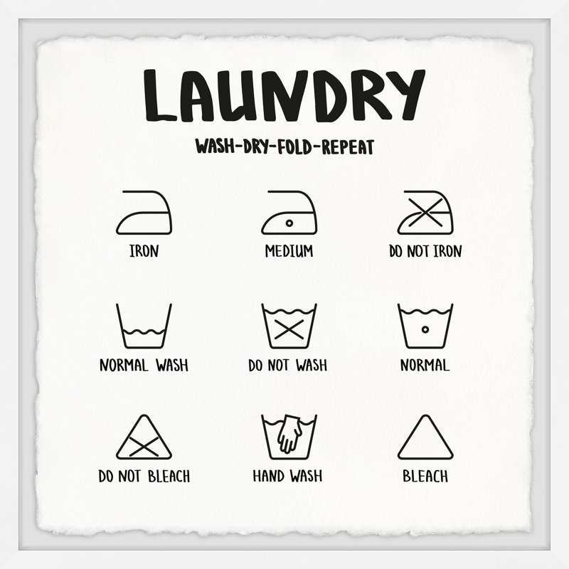 Laundry Cycle - Single Picture Frame Print, 45cm H x 45cm W x 3.81cm D