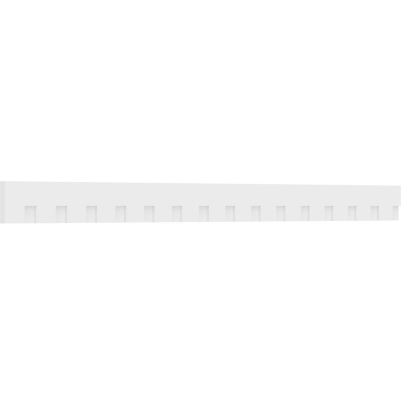 6"H x 1"P x 90"L Wilson Architectural Grade PVC Dentil Trim w/Backplate, 6" H x 90" W x 1" D