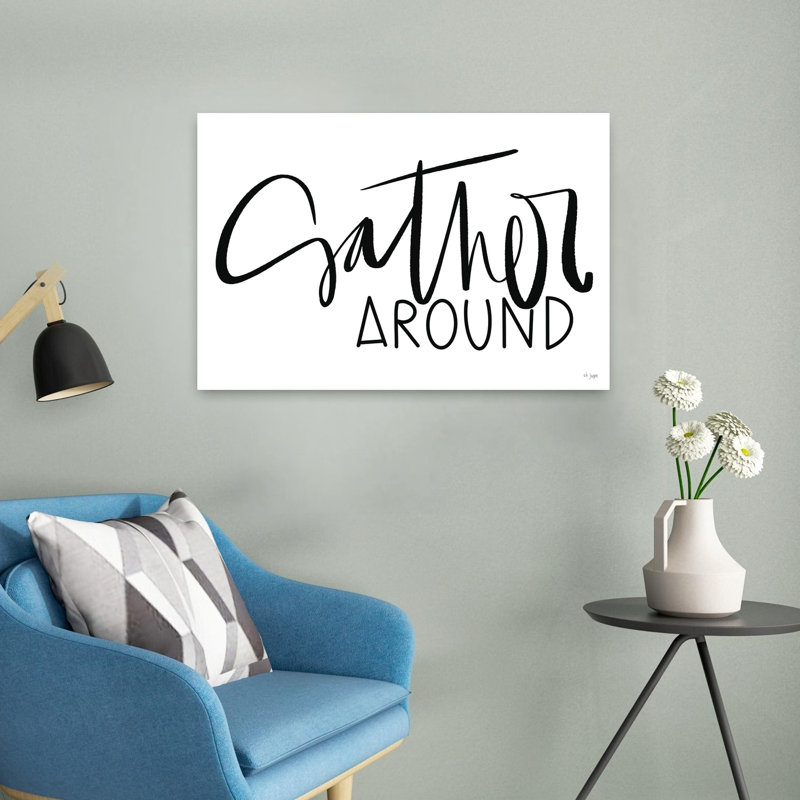 «Gather Around», art contemporain abstrait, H 16 po x l 24 po