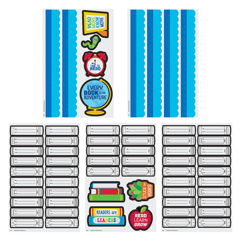 Fun Express Classroom Book Tracker Bulletin Board Set - 64 Pc.