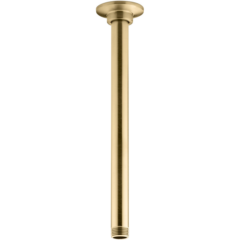 Ceiling Mount Showerarm, Vibrant Moderne Brushed Gold