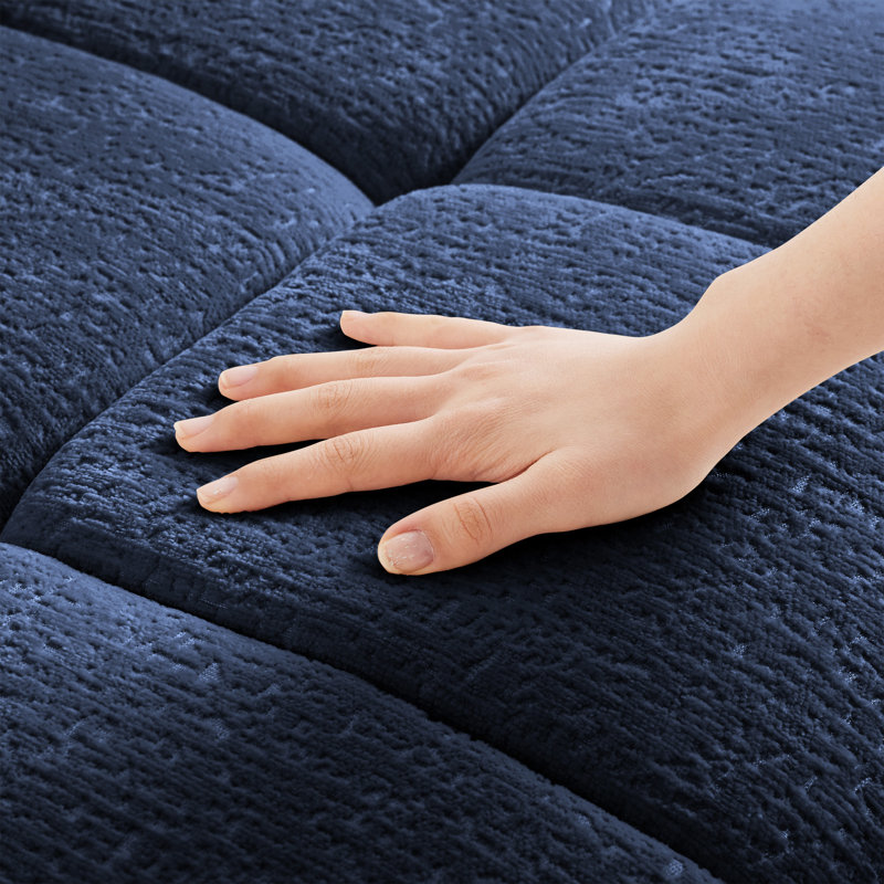 Canapés en chenille - Repose-pieds, Bleu