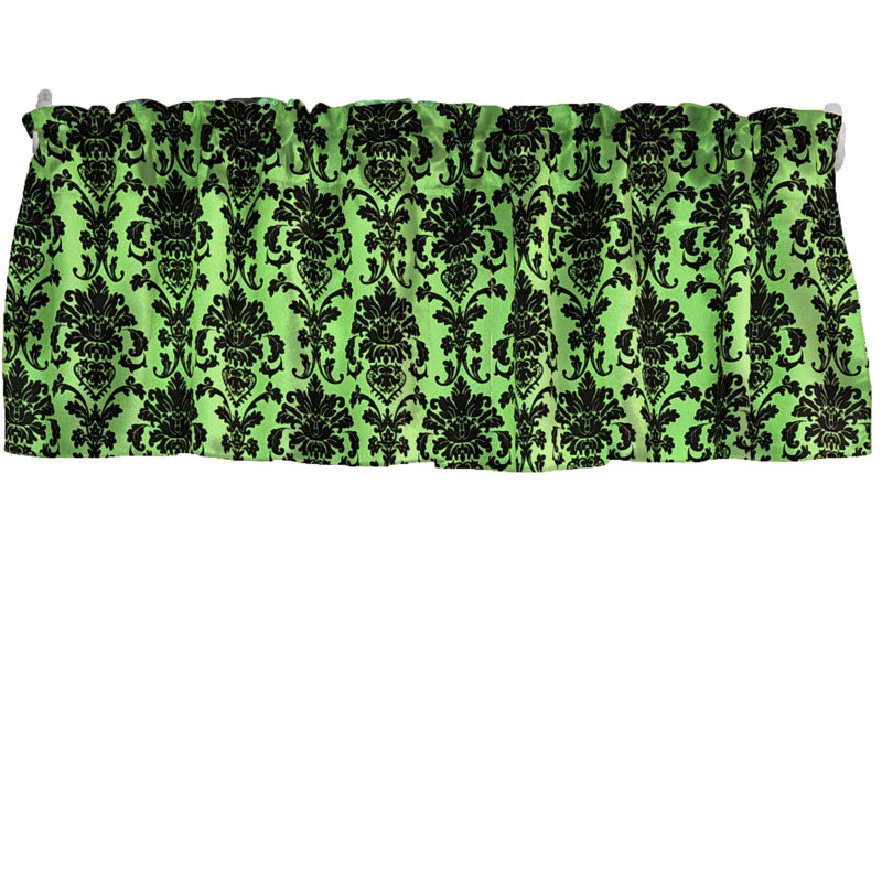 Cantonnière florale en damas 58 po, L 58 po x L 14 po, Vert citron