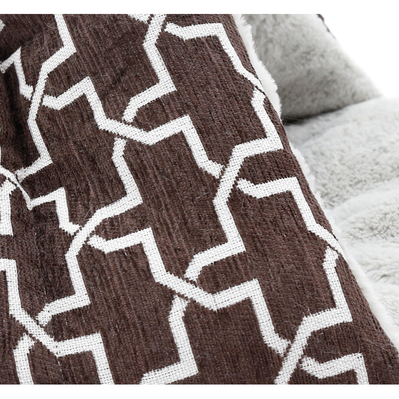 Wendy Geometric Nest Pet Bed, Chocolate