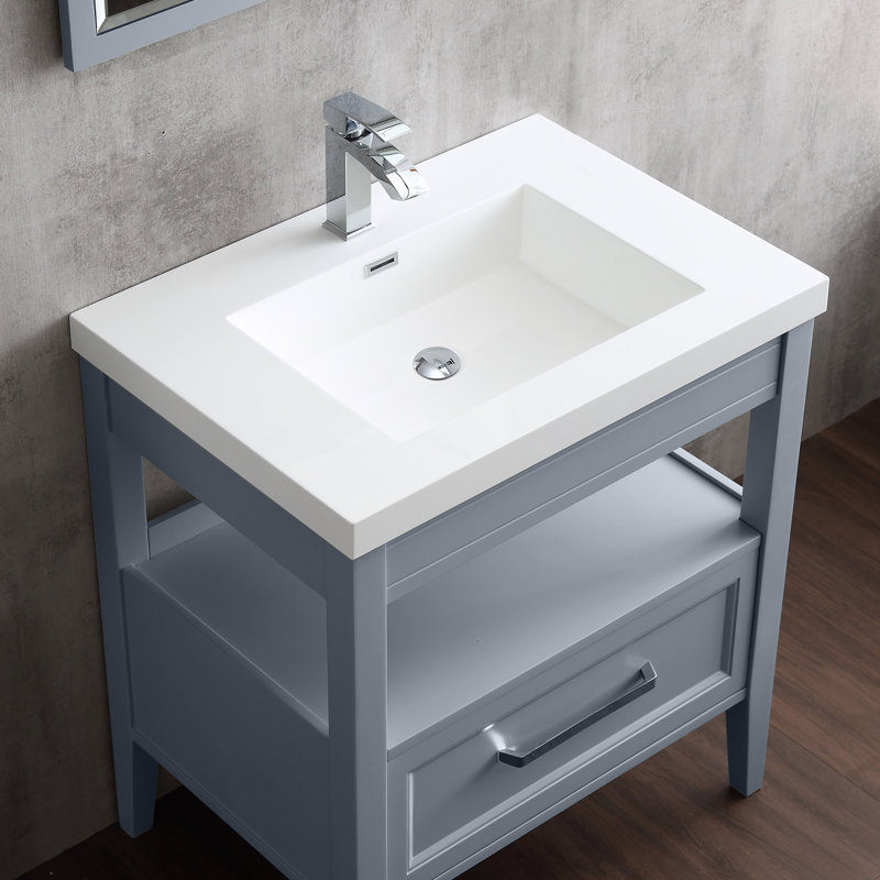 Dowell 31'' Rectangular Drop-In Bathroom Vanity Top with Overflow