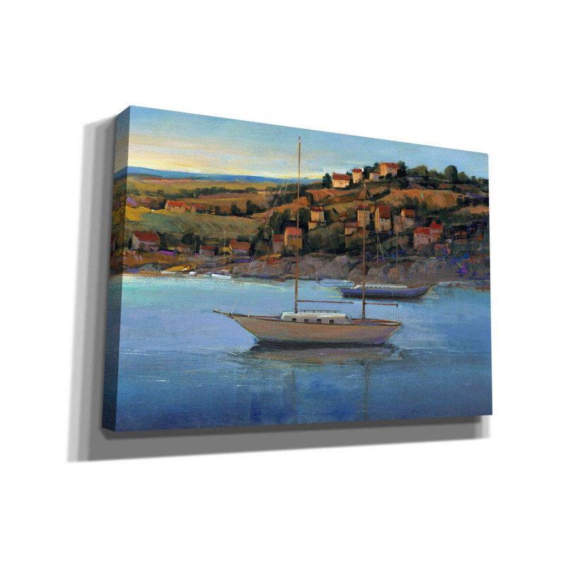 «Harbor View I» par Tim O'toole, art mural sur toile, H 18 po x l 26 po x P 0,75 po