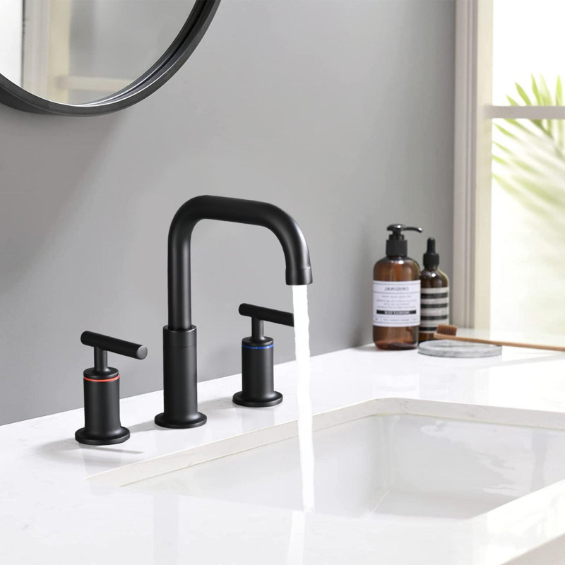 2-Handle Brass Bathroom Sink Faucet with Swivel Spout