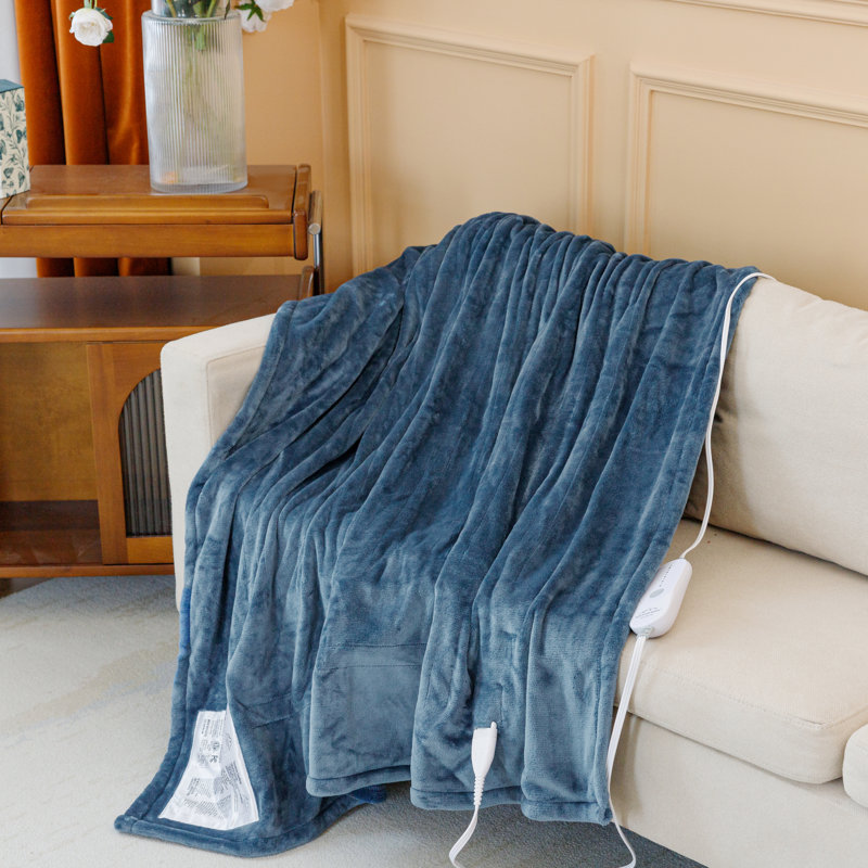 Microplush Heated 50x60 Throw, Blue