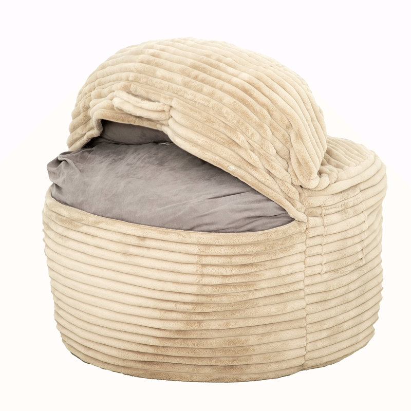 Fauteuil à billes convertible en mousse à mémoire de forme, canapé 2 en 1, beige