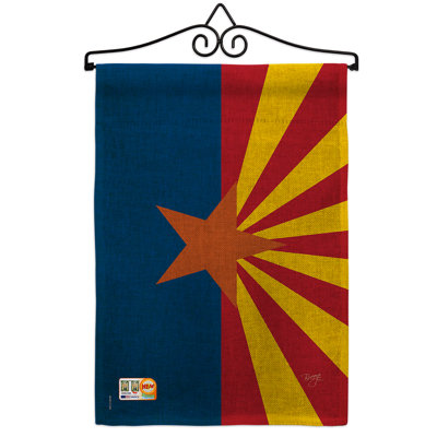 En toile jute 2 côtés de l’arizona state, 19 po x l 13 po drapeau de jardin