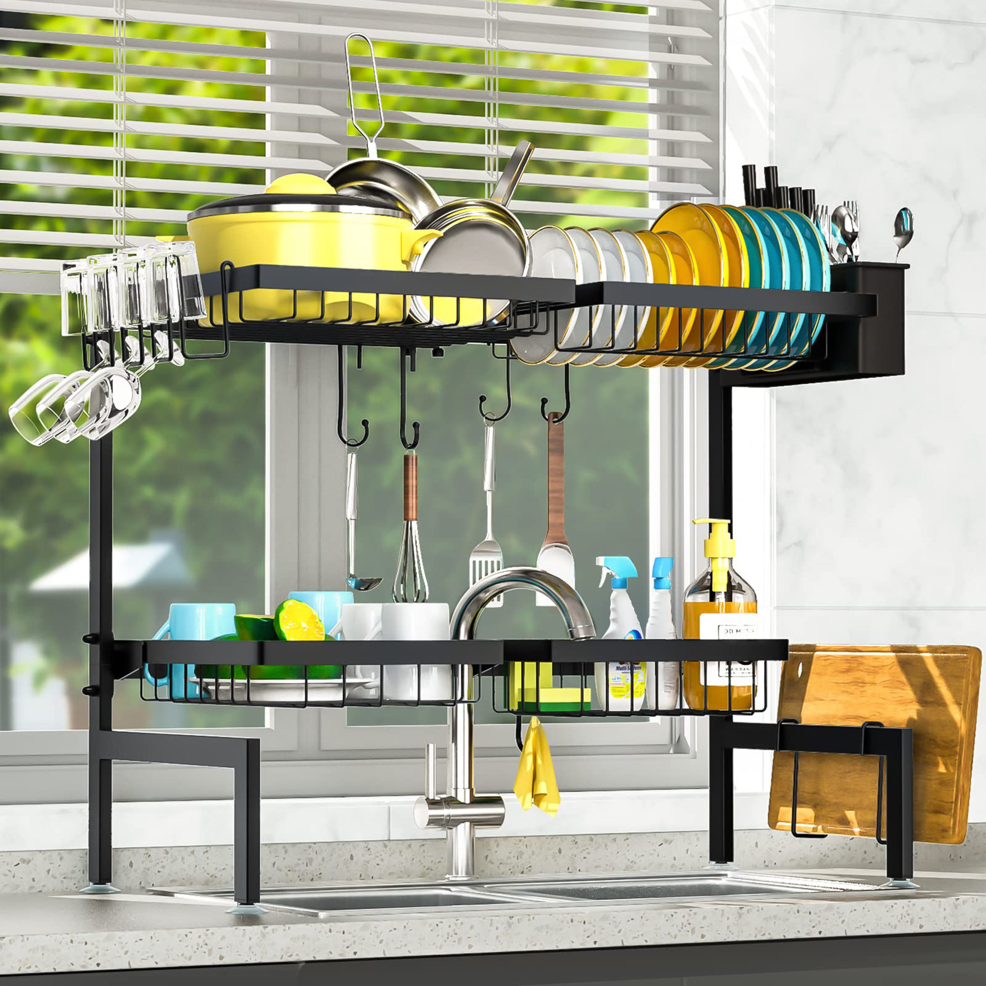 YITAHOME Over Sink Dish Drying Rack，2-Tier Large Sink Rack For Kitchen ...