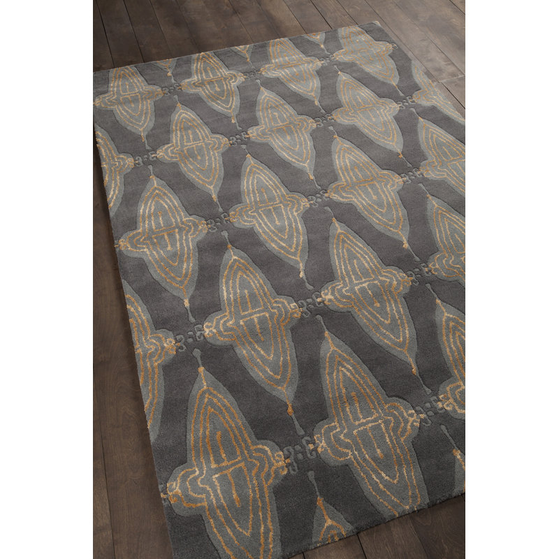 Tapis gris anthracite / gris / doré touffeté à la main Jessica Swift
