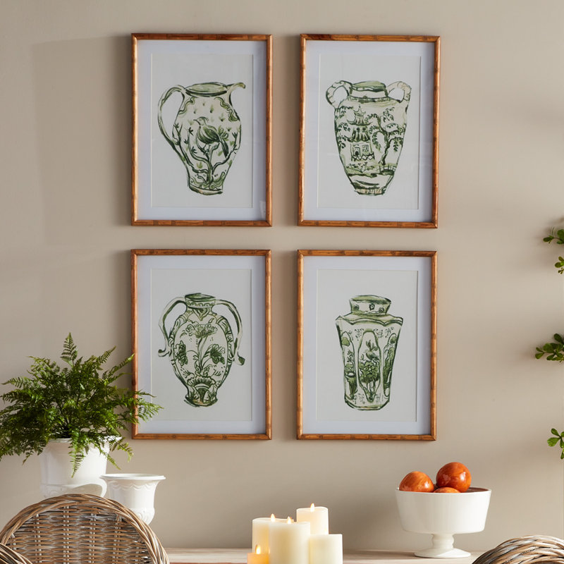 Ensemble de 4 pots de porcelaine