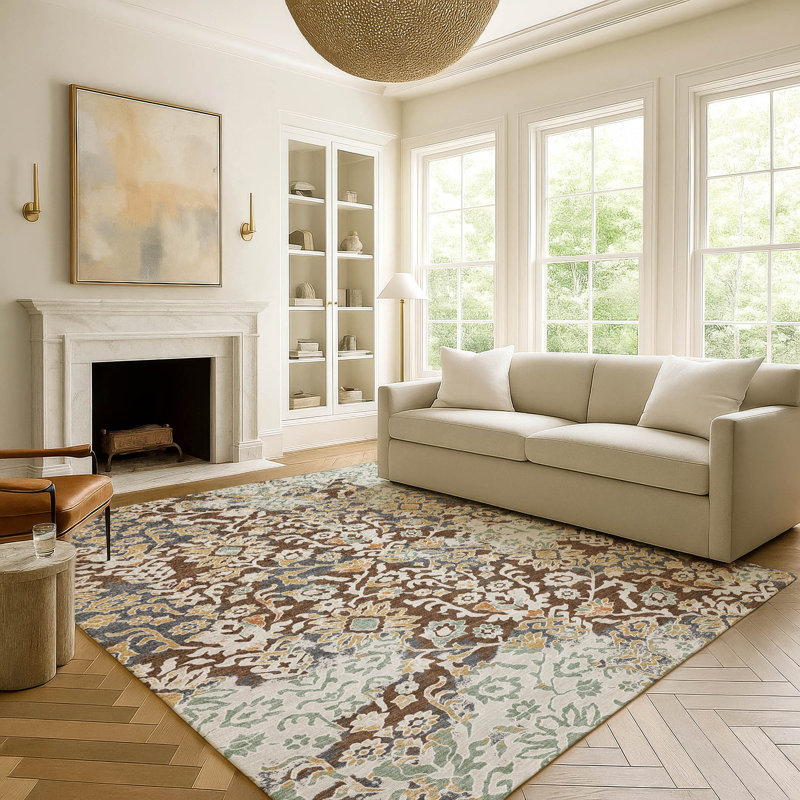 Machine Washable Indoor/Outdoor Chantille ACN2584 Traditional Rug, Chocolate, 2'6" x 3'10"