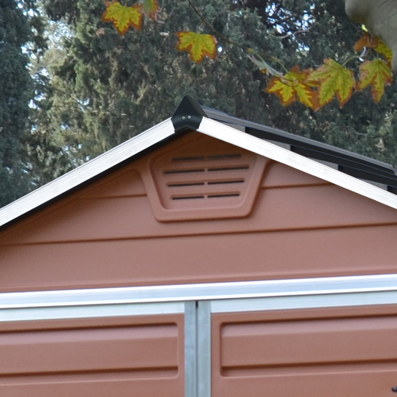 Skylight Plastic Garden Shed, 203.5cm H x 121cm W x 177cm D, Amber