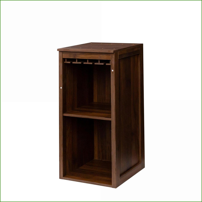 Cabinets, huche de rangement modulaire pour bar à vin brun noyer, l 17,8 po x l 15,95 po x H 35,43 po | Contemporain | Panneau de particules et panneau de fibres à densité moyenne