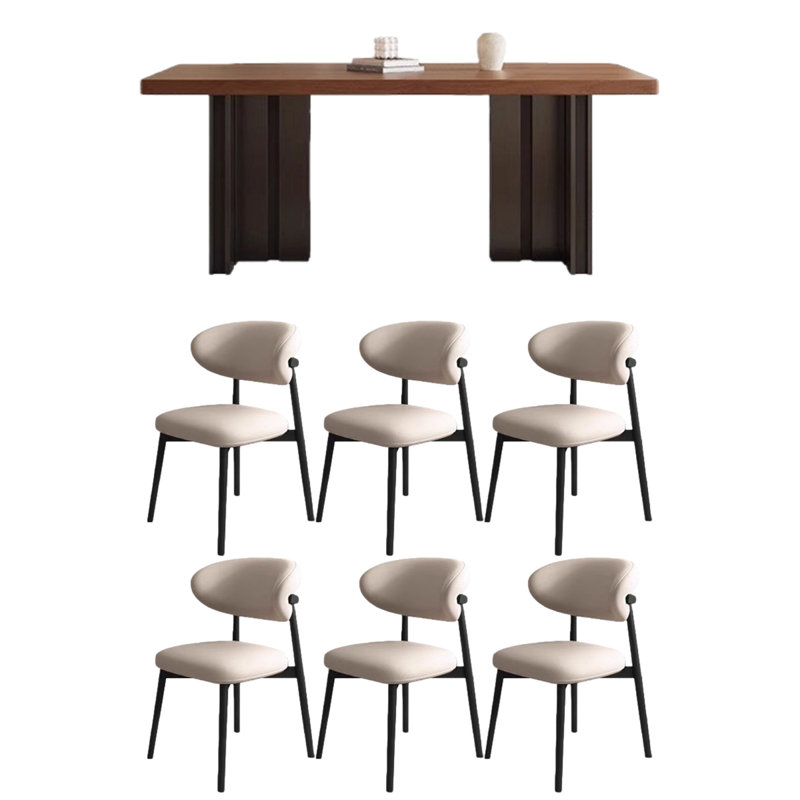 Table de salle à manger rectangulaire, 7, 29.53"H x 62.99"L x 31.5"W