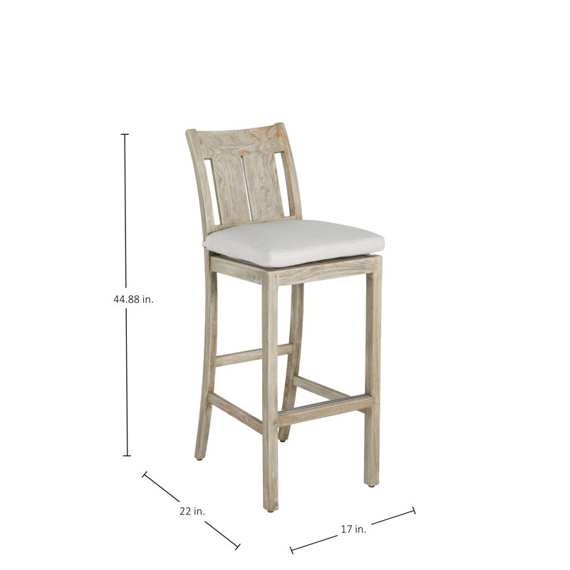 Tabouret de bar 30 po Croquet, Welt, Bali perle, Huître teck