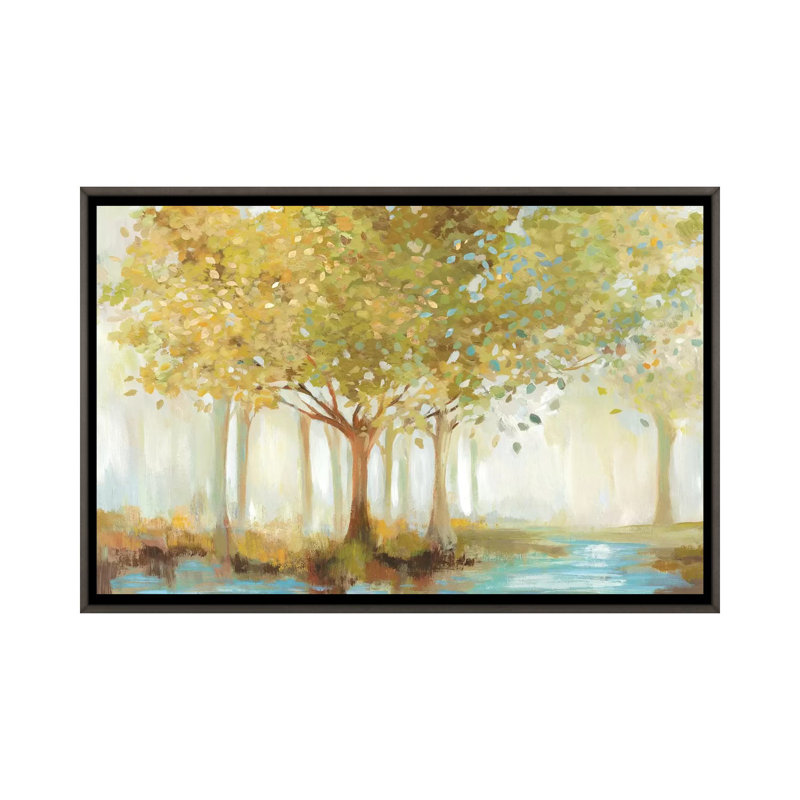 "Forest River" par Allison Pearce, reproduction d’art sur toile, H 32 po x l 48 po x 1,5 po, Cadre en bois rustique foncé