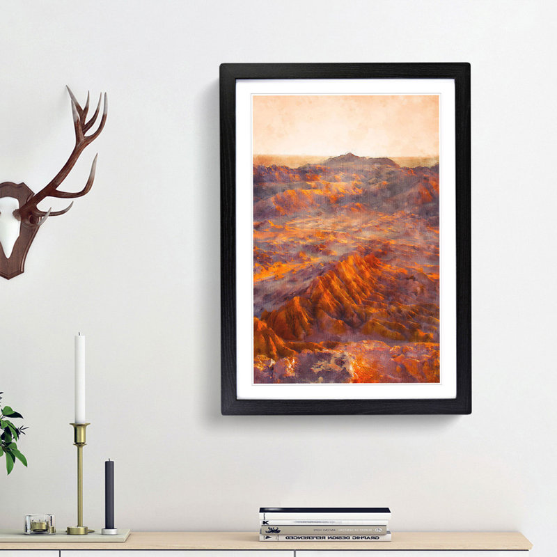 San Pedro de Atacama Desert in Chile 1 Piece Single Picture Frame Wall Art on MDF, 33cm H x 24cm W x 2cm D, Black Framed