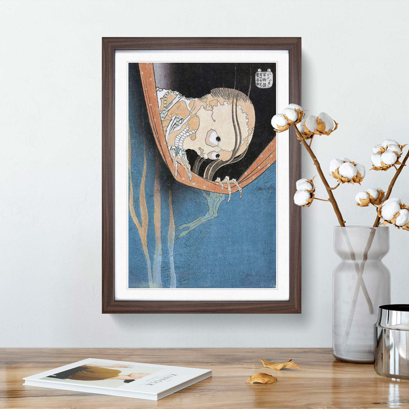 The Phantom of Kohada Koheiji by Katsushika Hokusai - Picture Frame Painting Print, Walnut Framed, 36cm H x 27cm W x 2cm D