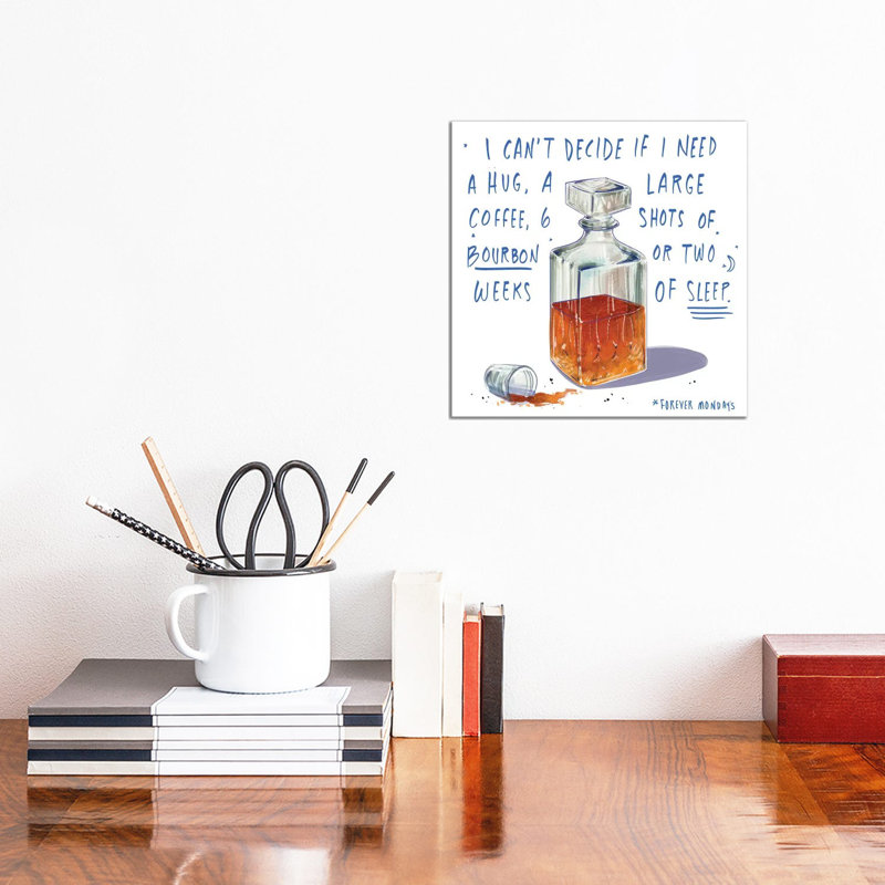 Mondays 1 Piece Wall Art on Canvas, 30.48cm H x 30.48cm W