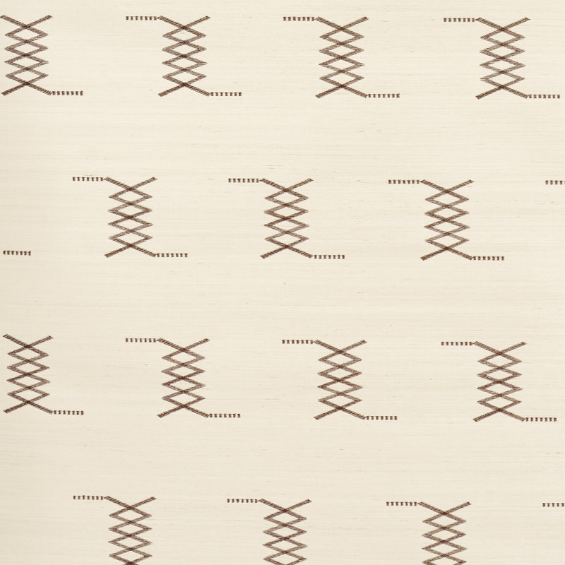 Kin Sisal Embroidery Wallpaper, Hazel/Ivory