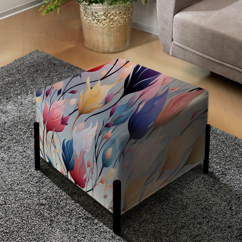 Colourful Ikat Whimsical Dreams - Ikat Square Ottoman