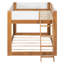 Lit simple superposé simple, lit superposé convertible en bois avec échelle réversible et garde-corps de sécurité, blanc noyer-331273603