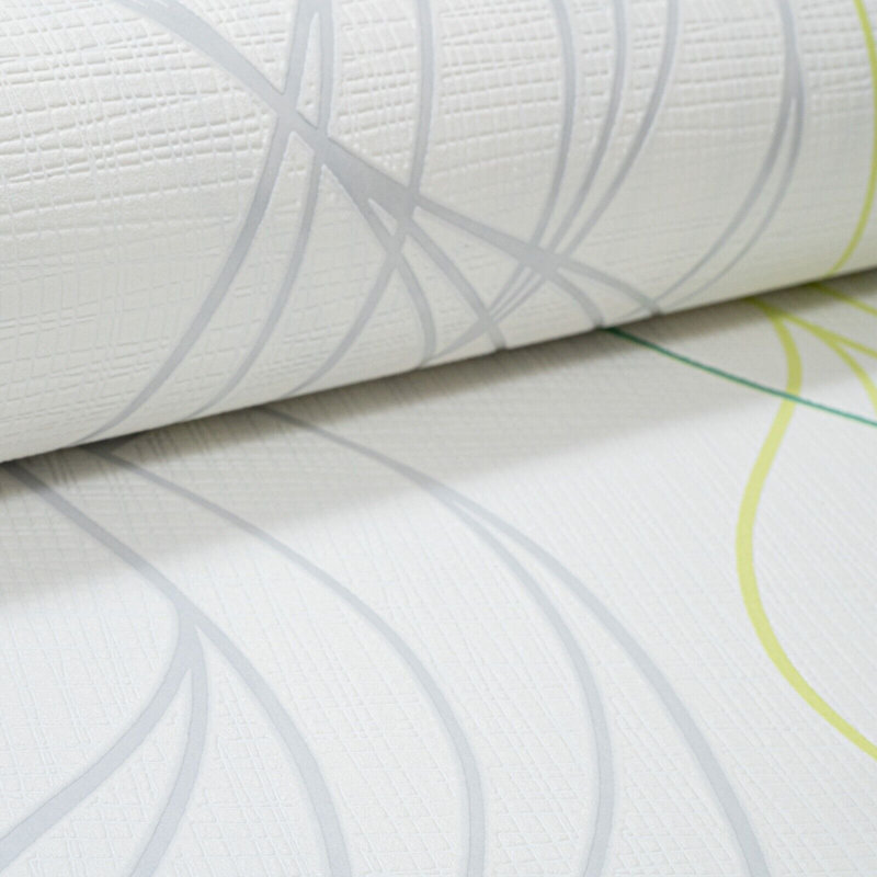 Avienne White Geometric Wave Wallpaper 10m x 53cm Textured Matte Roll