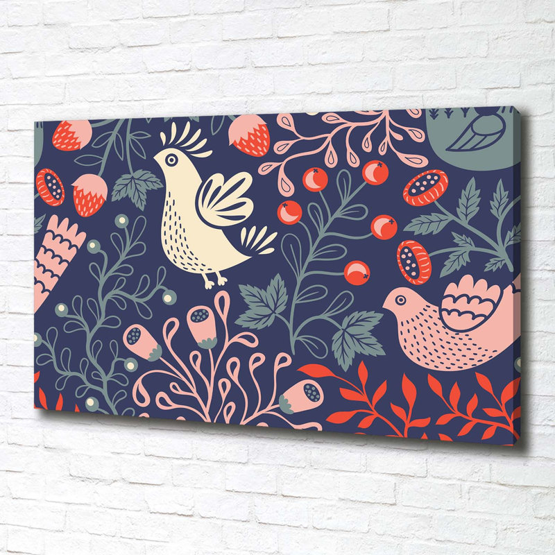 Hens Owl Plants - No Frame Print on Canvas