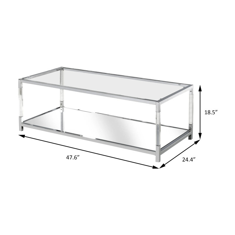 Table basse contemporaine Ludvig - chrome / transparent
