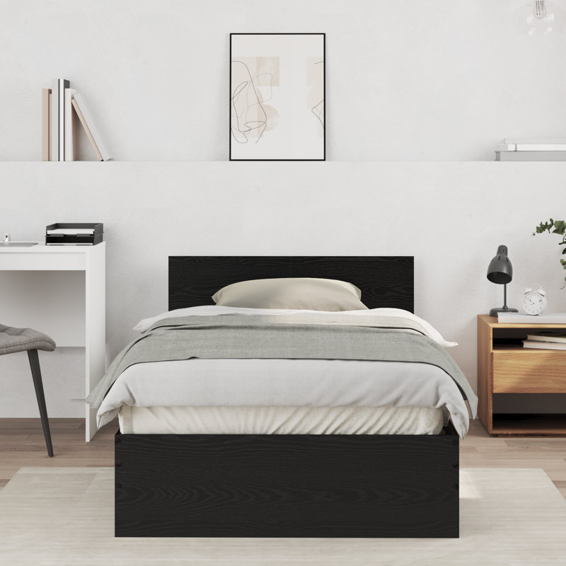 Bed Frame, 100 x 200cm, Black Oak