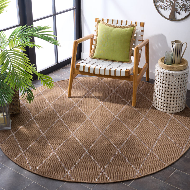 Sisal Performance 800 Performance Geometric Shapes Indoor Rug, Round 6'7"