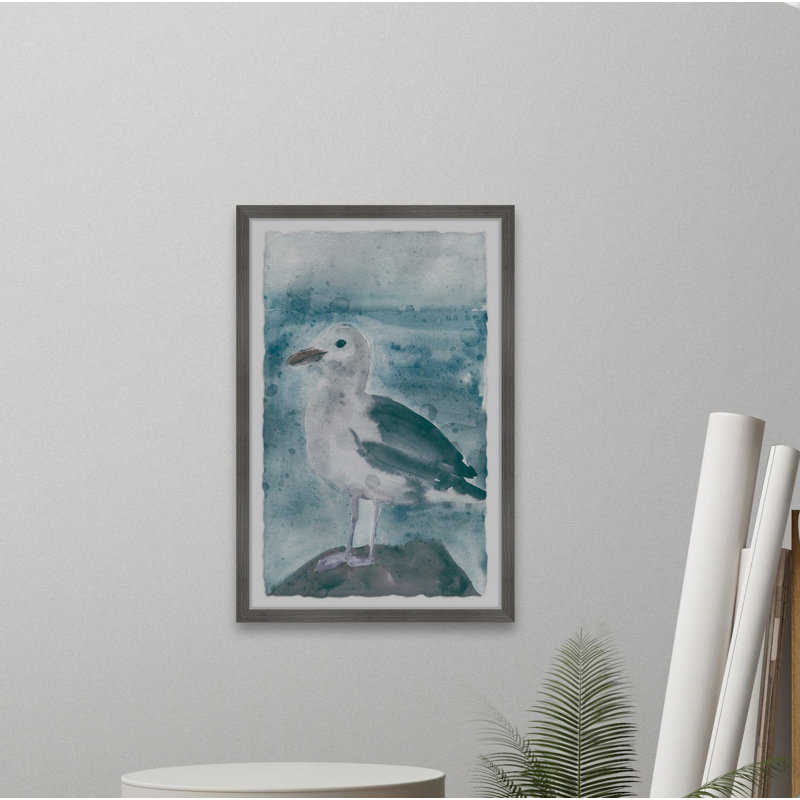 «Bird on the Rock» par Marmont Hill - peinture encadrée, H 24 po x l 16 po x P 1,5 po