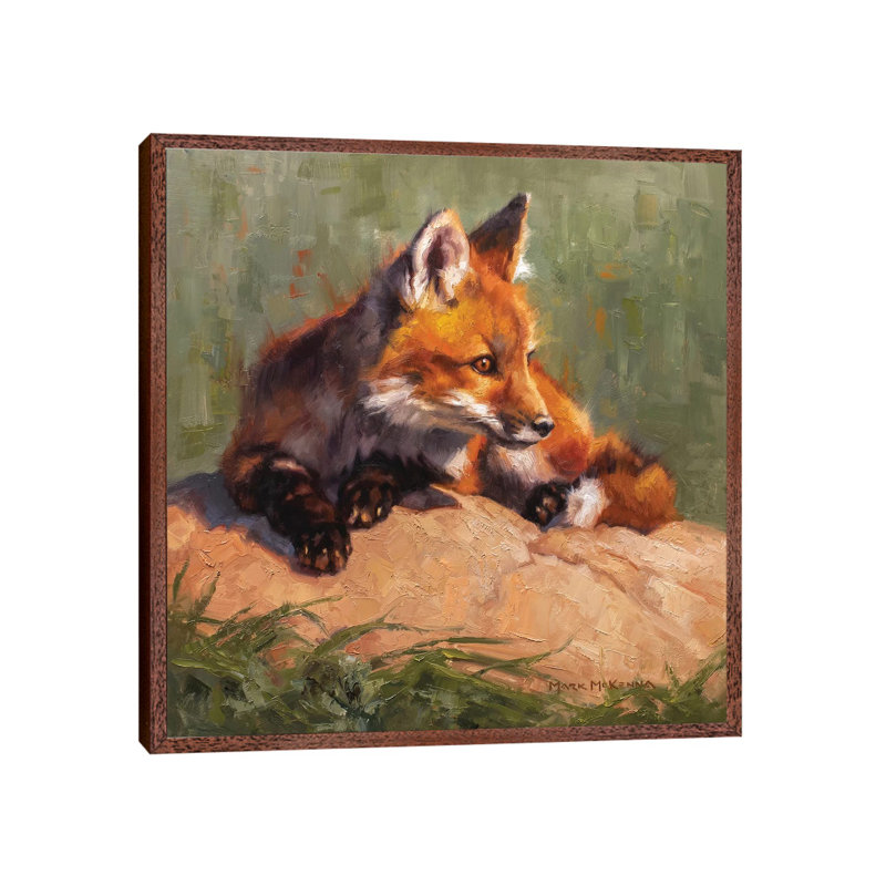 Midday Lounge by Mark McKenna - Painting on Canvas, Classic Brown Wood Framed, 93.98 cm H x 93.98 cm W