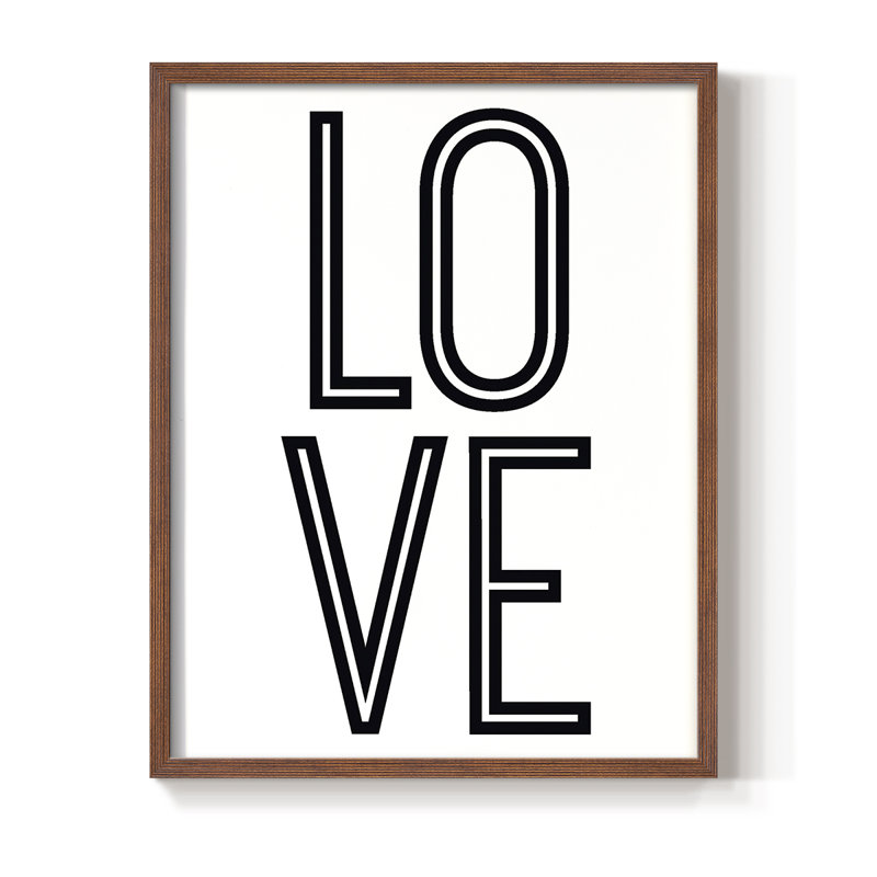 «Bold Love II», reproduction encadrée - bois massif, H 11 po x l 9 po, Noyer